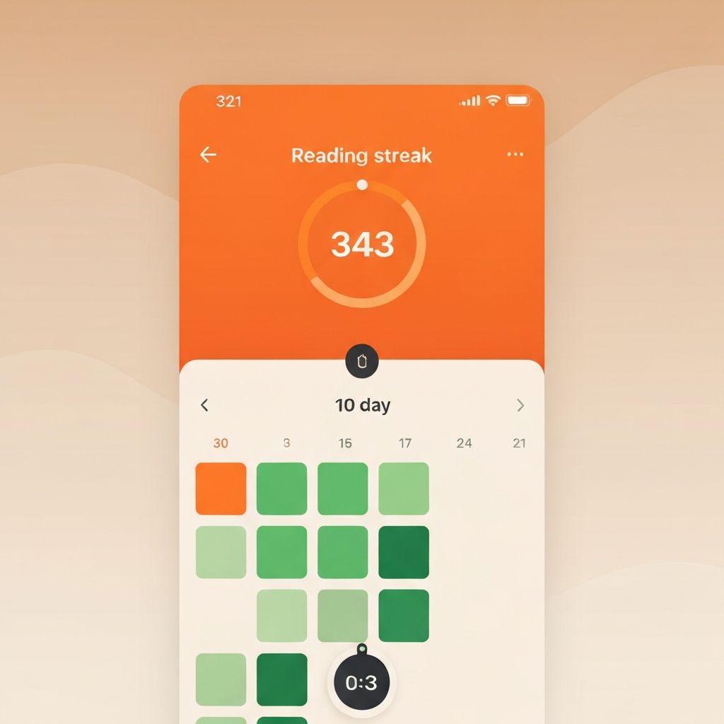 Habito de lectura con heatmap de actividad y racha diaria
